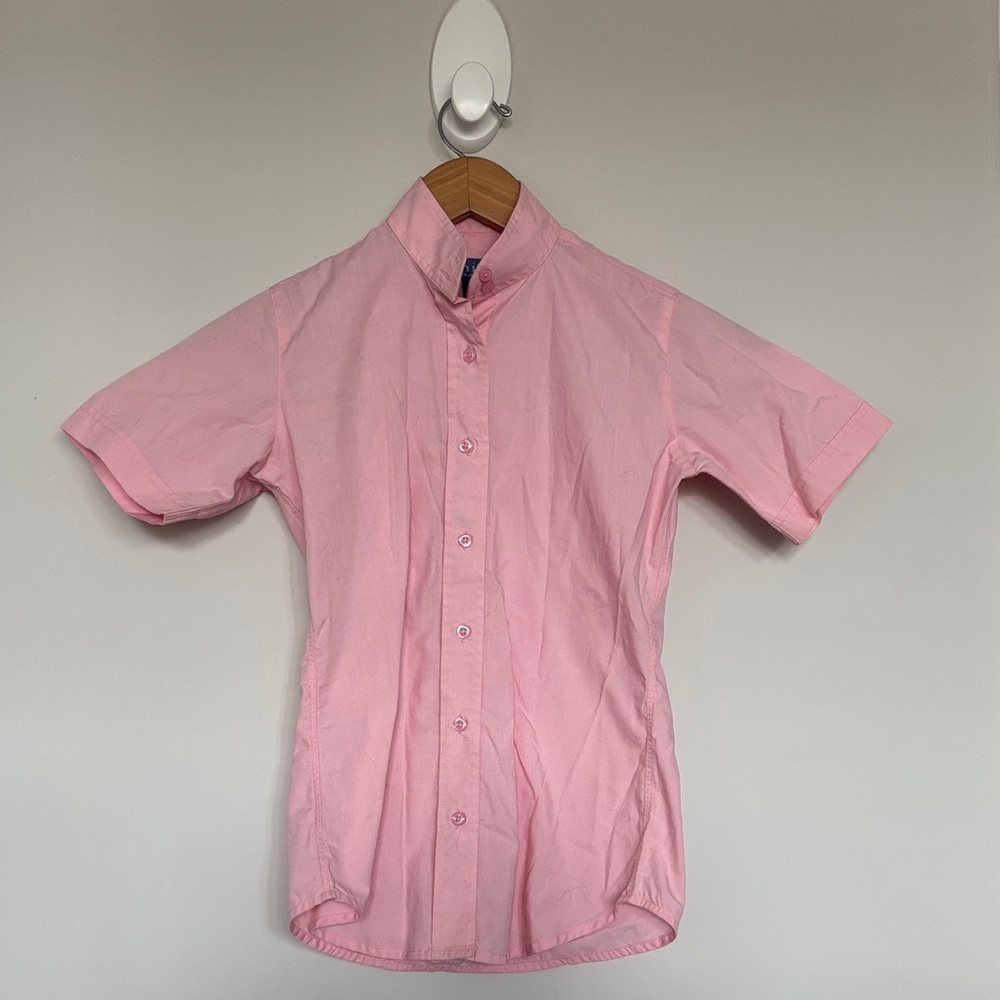 Miku Basic Pink Short Sleeve Show Shirt Sz 8 EUC